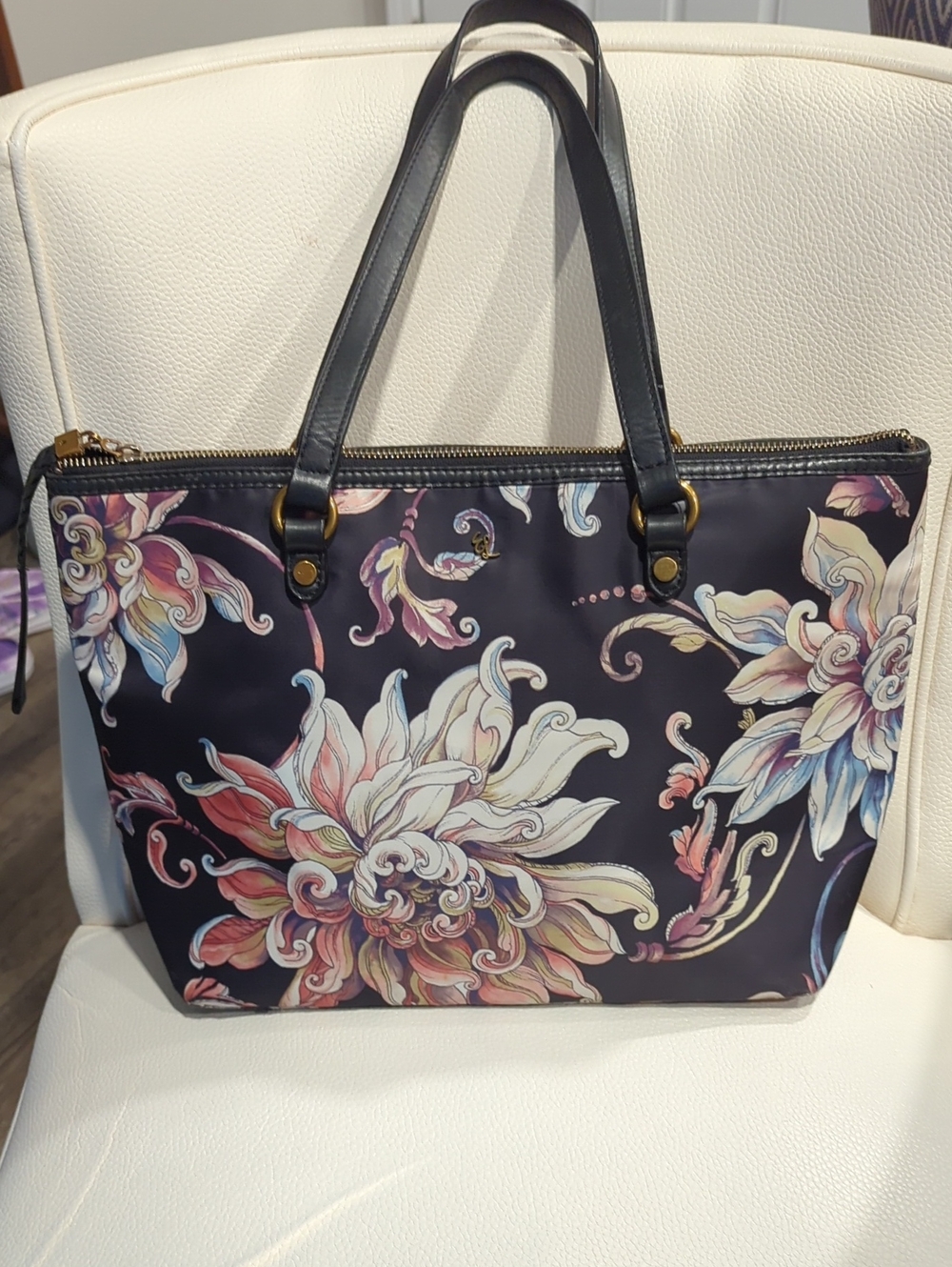 Elliott Lucca Floral Tote with Pastel Blooms